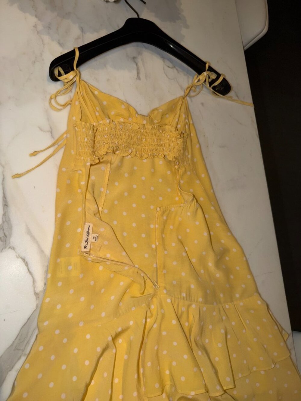 For love & Lemons - Limoncello Tiered Ruffle Yellow Polka Dot Dress - Picture 10 of 11